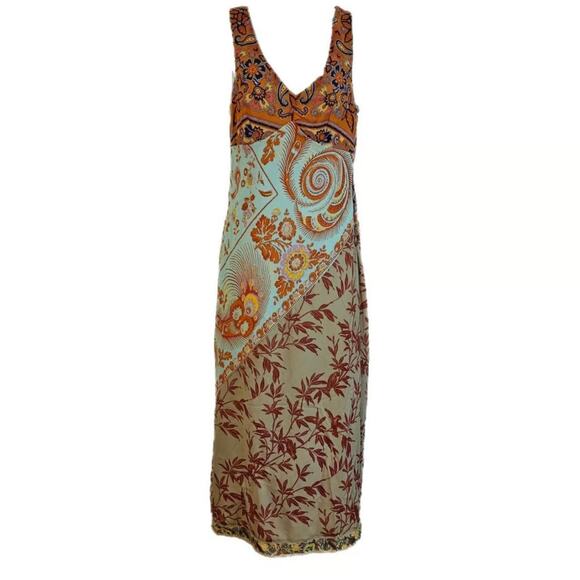 RARE Vintage S Free People Phoebe Buffay Patchwork Sleeveless Midi Dress Fairy - Picture 1 of 6